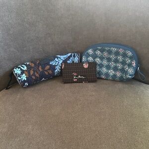 Lot of Vera Bradley Cosmetic Bag Pencil Pouch Card Holder